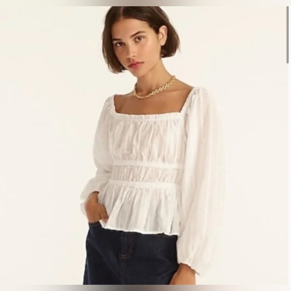 J.Crew Puff Sleeved Smock Top - Picture 5 of 7